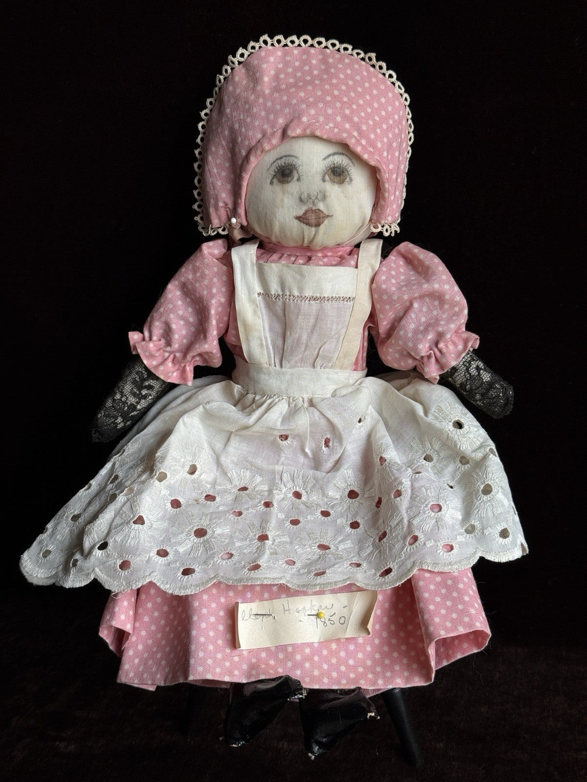 Vintage American 13” Handmade Folk Cloth Rag Doll