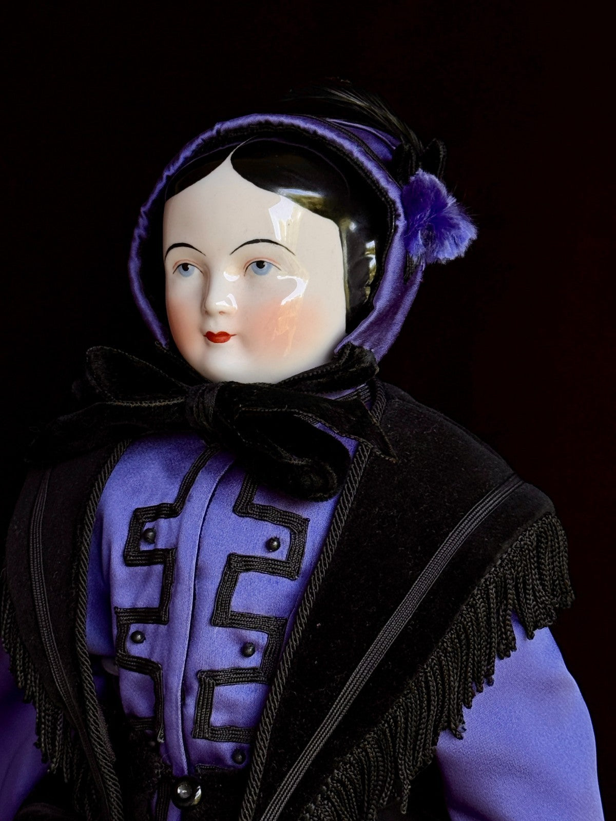 Porcelain 22” Reproduction of Antique Covered Wagon China Doll by Clara Wade