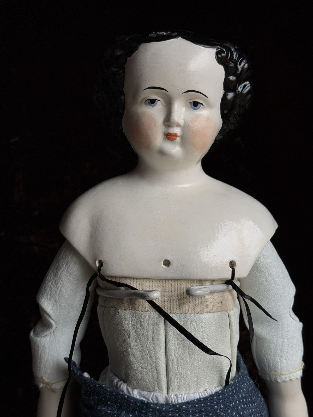 Vintage 22” Reproduction of Antique German Flat Top China Doll