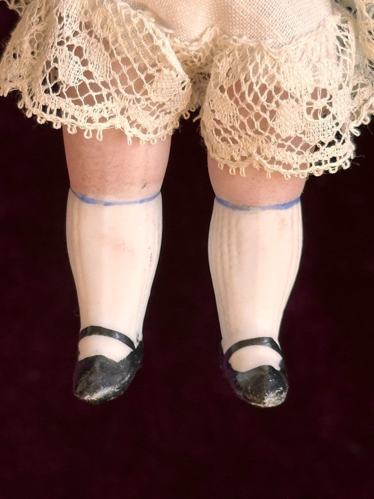 Antique German 4.5” Kestner All Bisque Mignonette Doll Closed Mouth