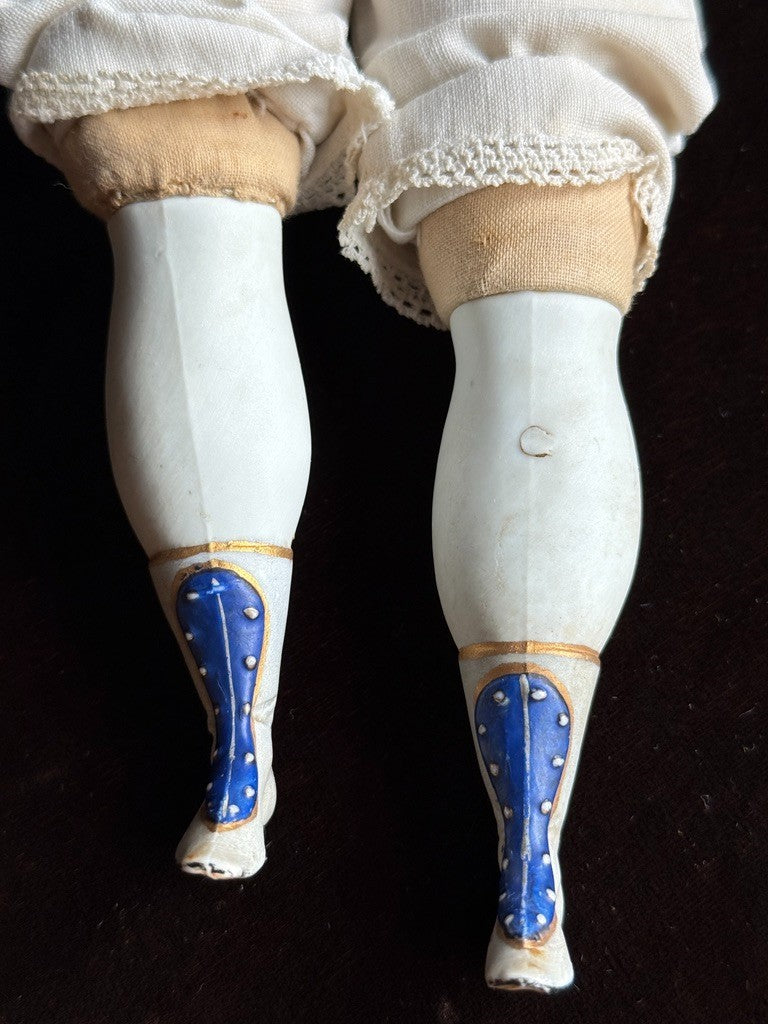 Rare Antique German 15” Alt Beck Gottschalk Curly Top Brunette China Head Doll