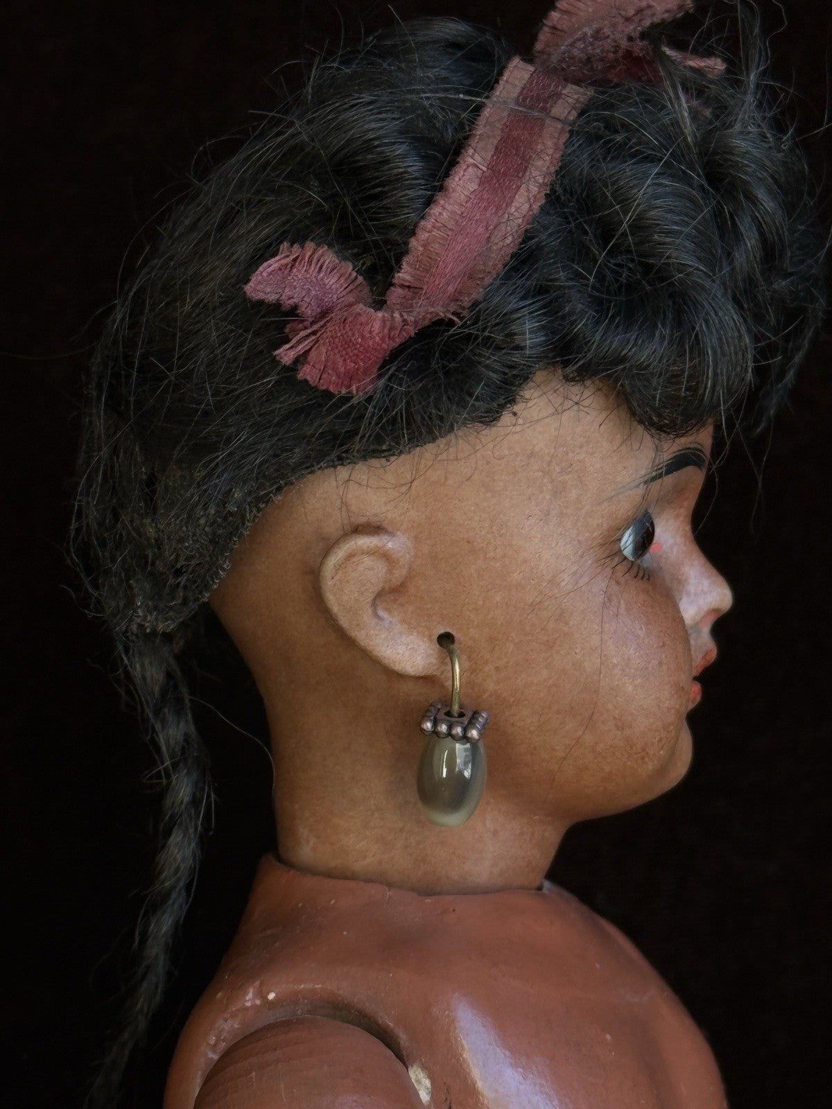 Rare Antique German 10.7” Bahr & Proschild 277 Dark Complexion Bisque Head Doll