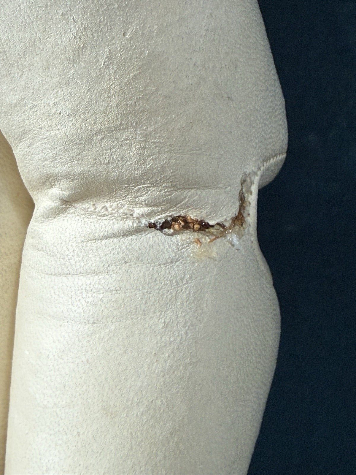 Unidentified Mold 21 7 Dep Antique German 20” Doll Bisque Head Leather Kid Body