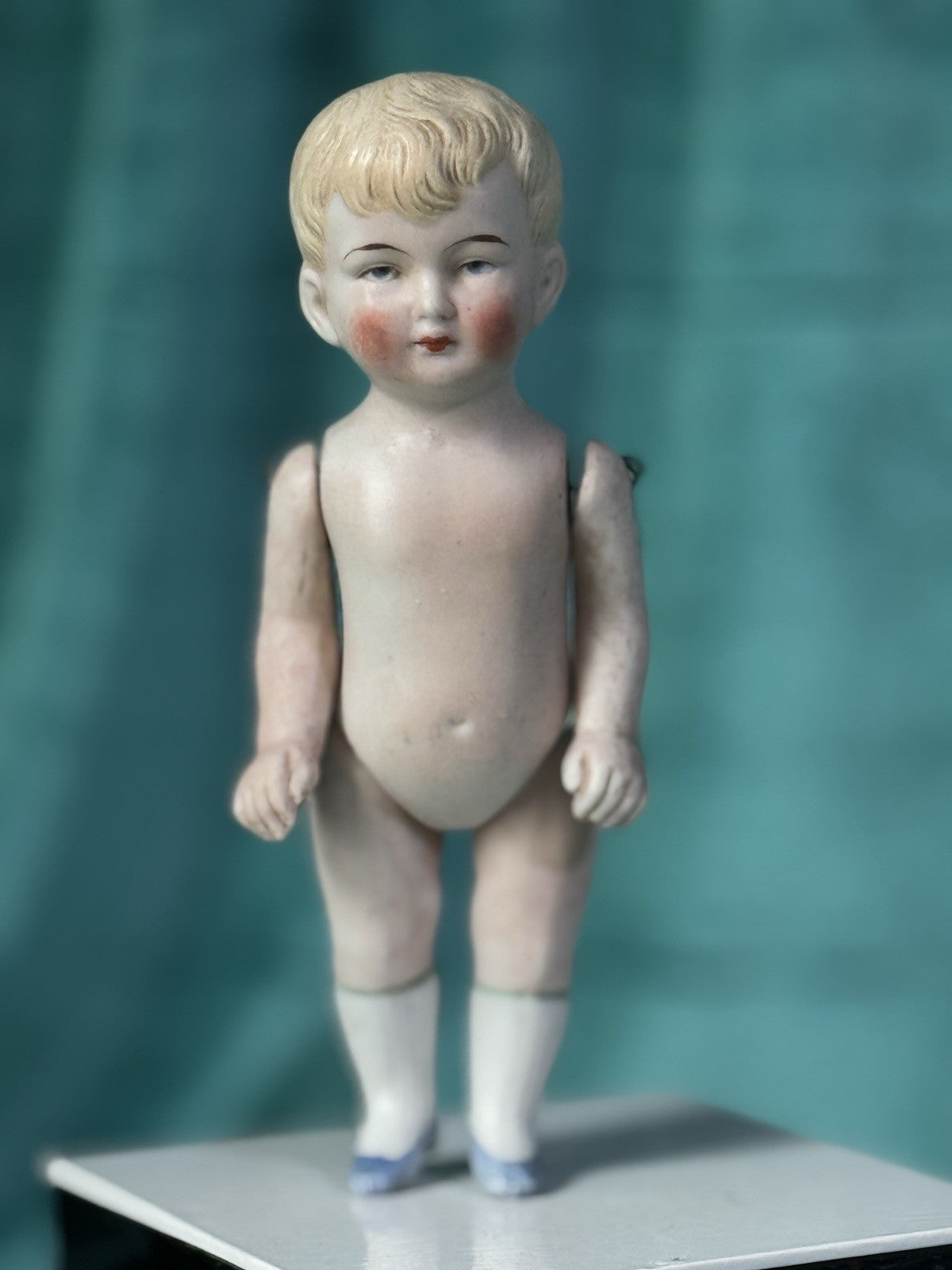 Antique German 6 1/2” Kestner All Bisque Mignonette Dollhouse Boy Doll