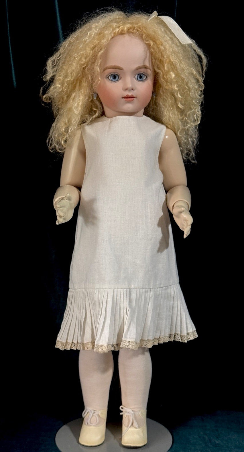 Vintage Reproduction of Antique French Bru Jne R 27” Doll Porcelain Head