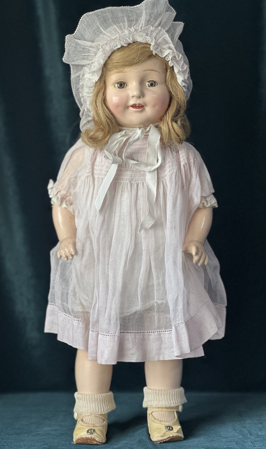 Vintage American E.I.H Horsman Composition 19” Mama Doll All Original Outfit