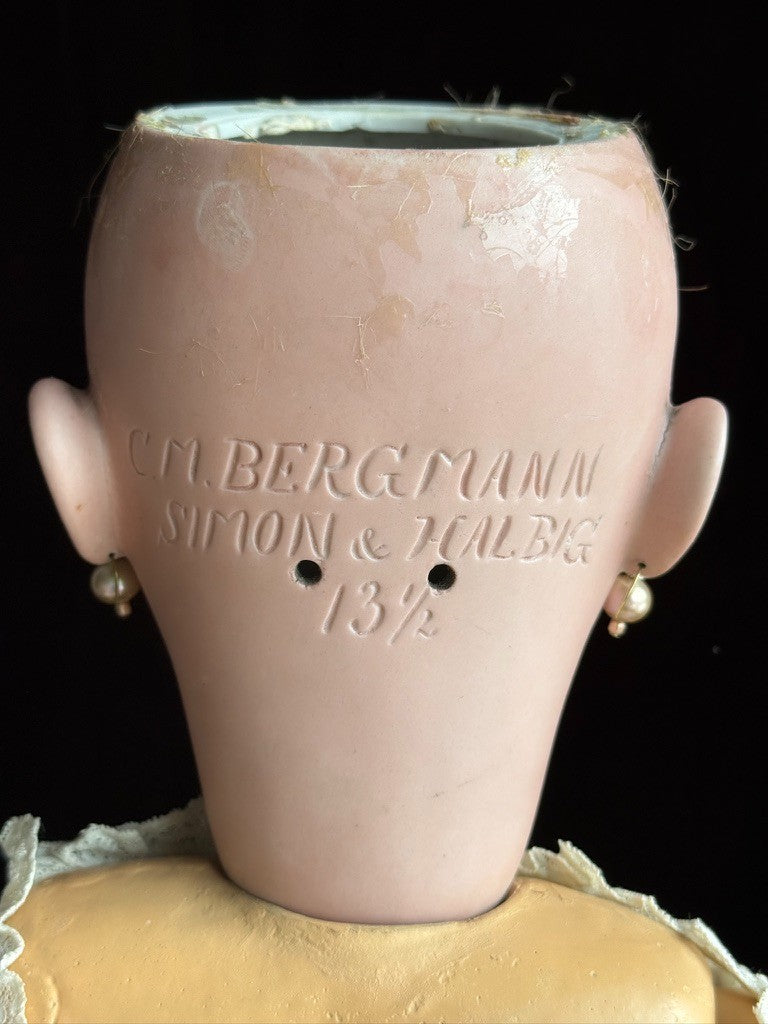 Large Antique German 28.5" C.M. Bergmann and Simon Halbig Bisque Head Doll