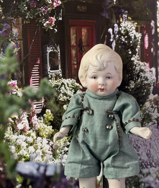 Antique Unmarked German (?) All Bisque Mignonette 6 3/4”Doll
