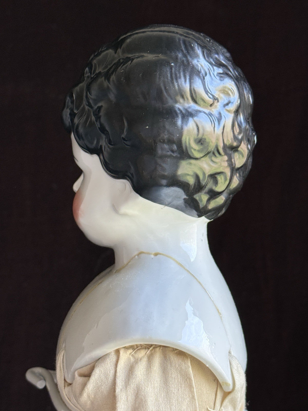 Antique German Hertwig 24” Lowbrow China Head Doll