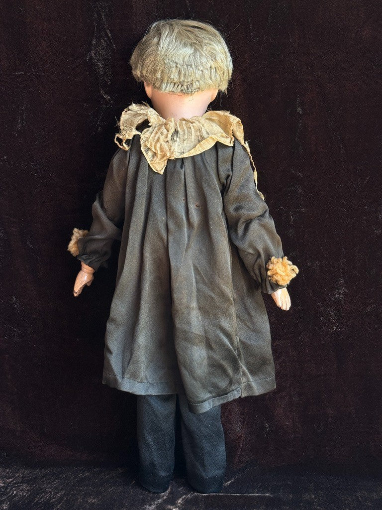 Large Antique American 21” Schoenhut Wooden Jointed Pouty Pierrot Boy Doll