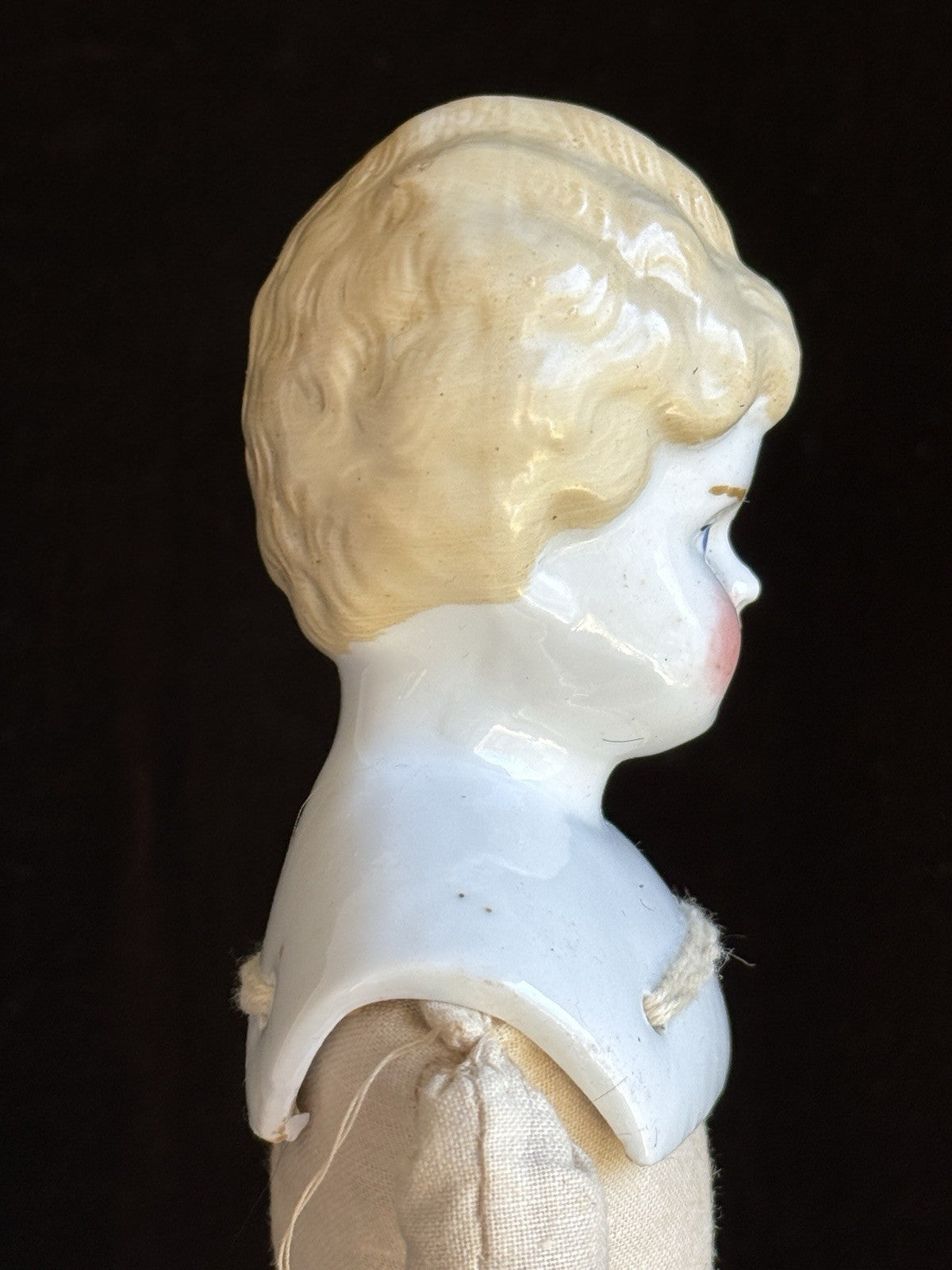 Antique German Hertwig 14.5” China Head Doll