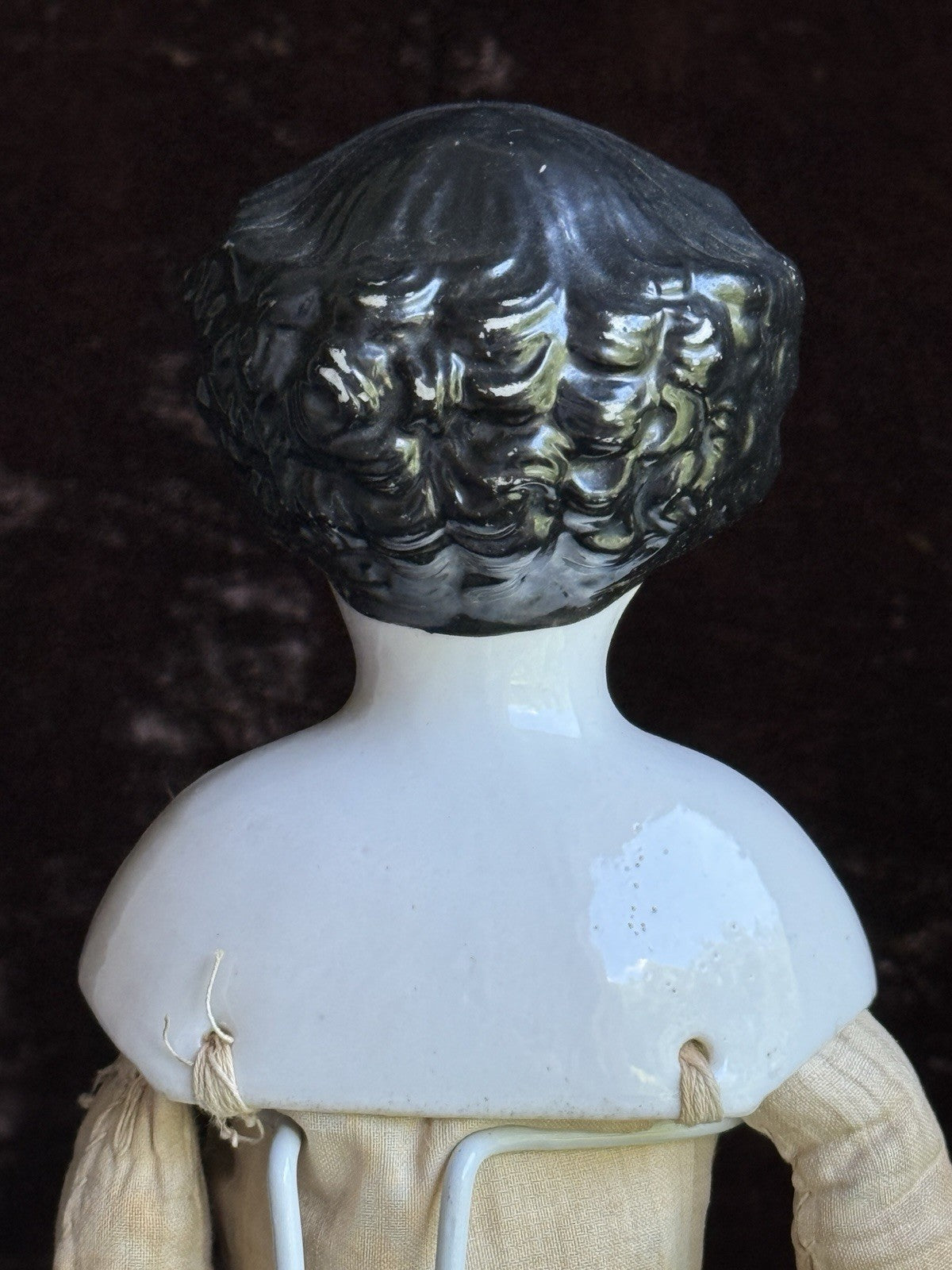 Antique German 16” Flat Top Highbrow China Shoulder Head Doll