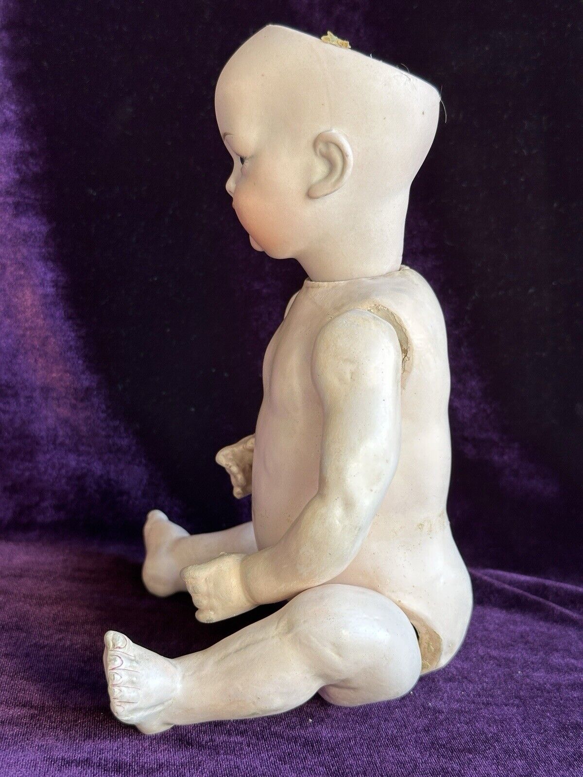 Rare Antique German 11.5” Kley Hahn 160 Open/Closed Mouth Bisque Head Baby Doll