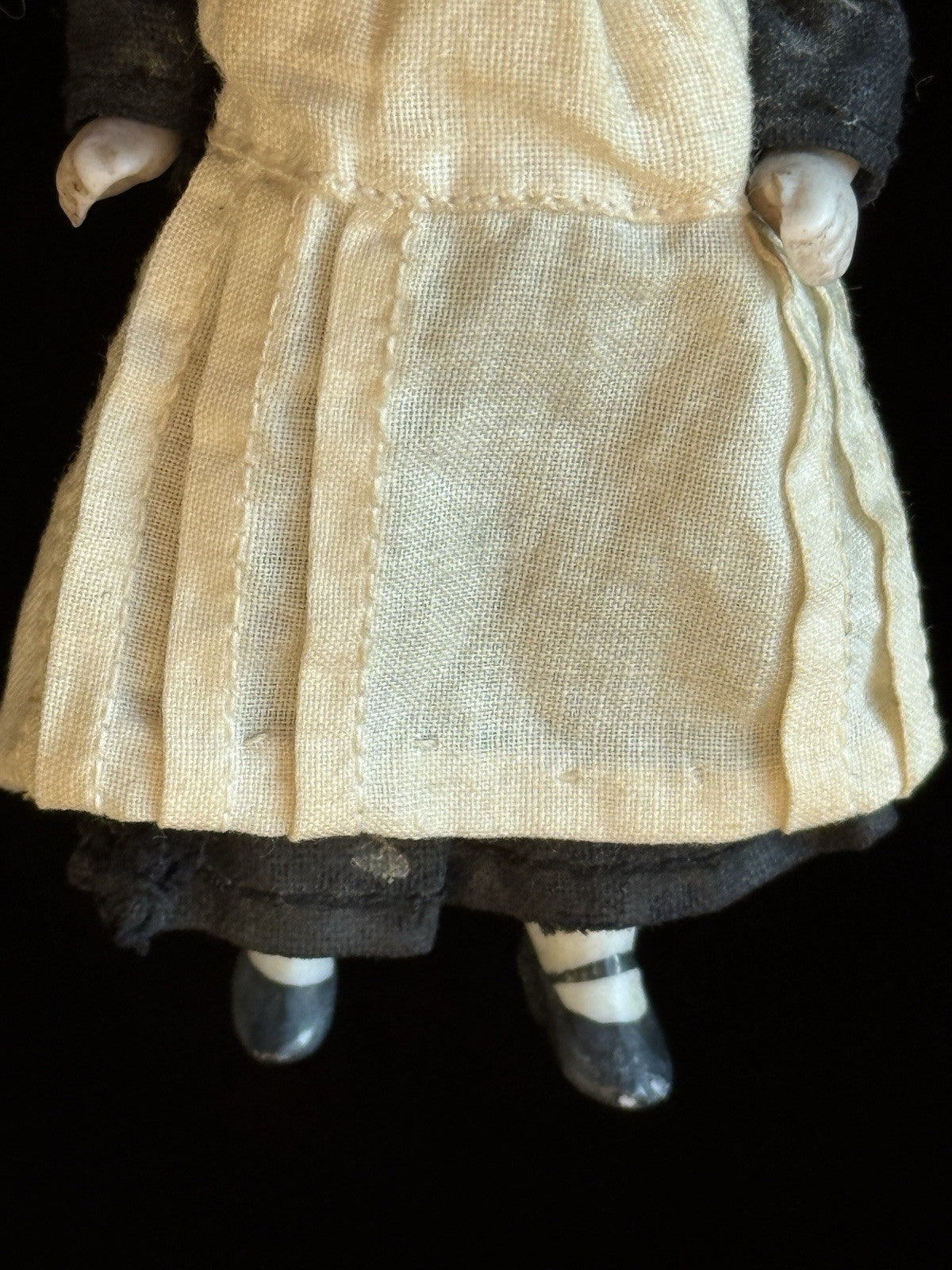 Antique German 3.825” Hertwig Miniature All Bisque Dollhouse Doll