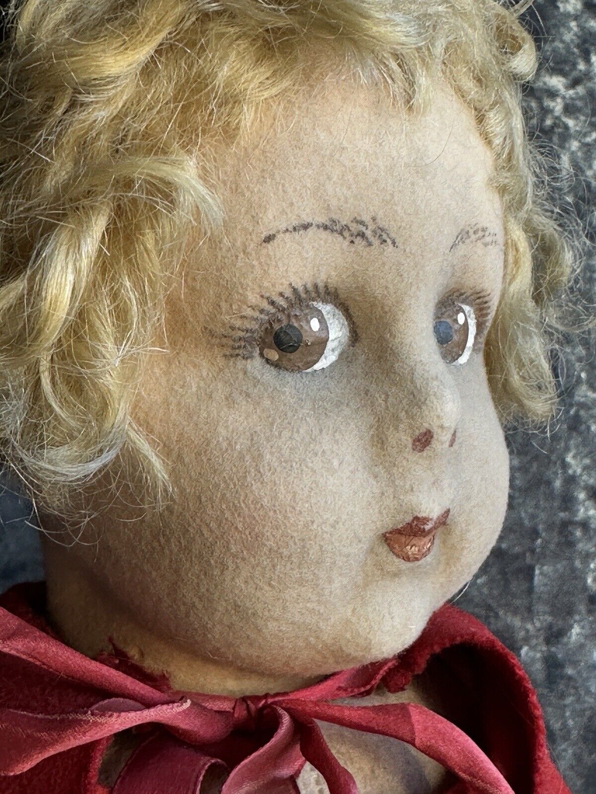 Early Vintage Italian Lenci 111 Series All Original 18” Doll with Metal Rivet