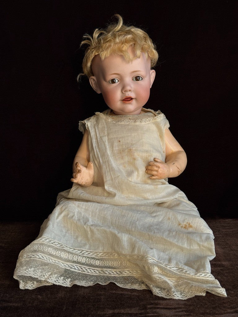 Antique German 16” Hilda Kestner 245 Bisque Head Baby Doll