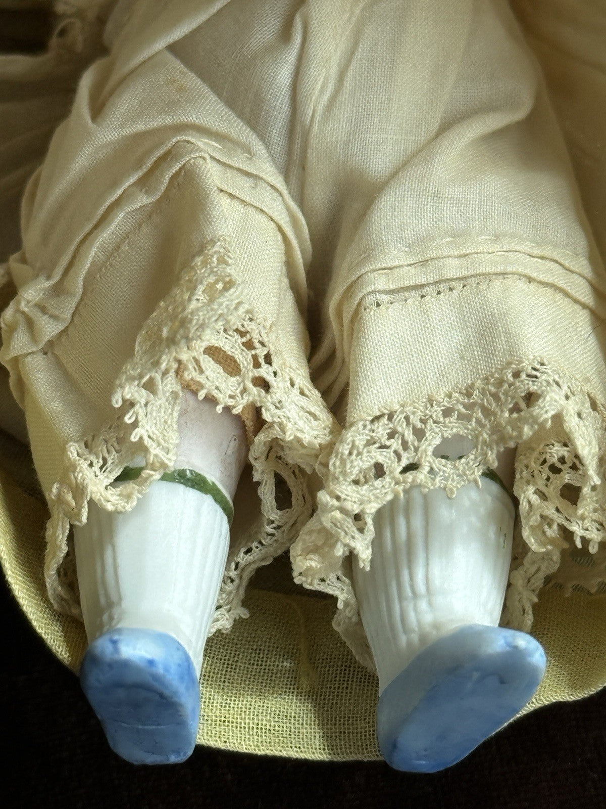 Antique German 5” All Bisque Mignonette Dollhouse Doll