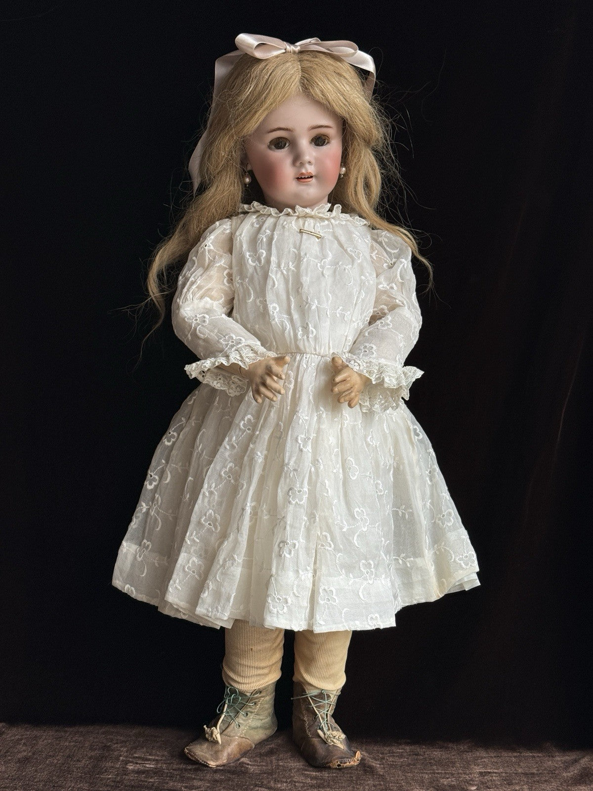 Large Antique German French 30” Tete Jumeau Simon Halbig Dep Bisque Head Doll