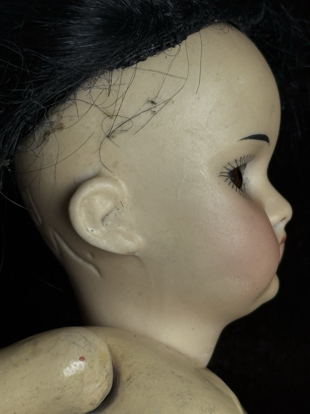 Antique German 8” Armand Marseille Asian Bisque Head Oriental Girl Doll