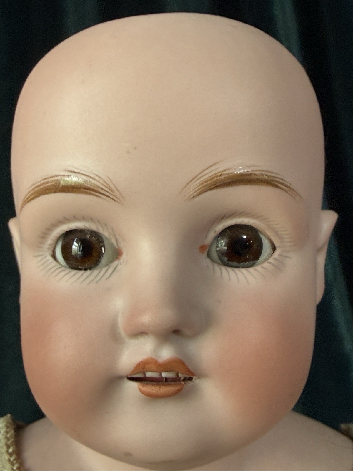 Antique German 15” Kestner 154 Dep 5 Doll Bisque Head Leather Kid Body