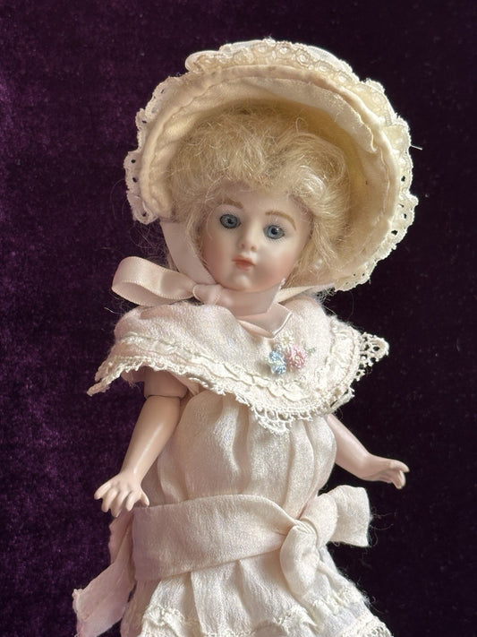 Miniature Porcelain 8” Reproduction of Antique French Bru Jne Doll