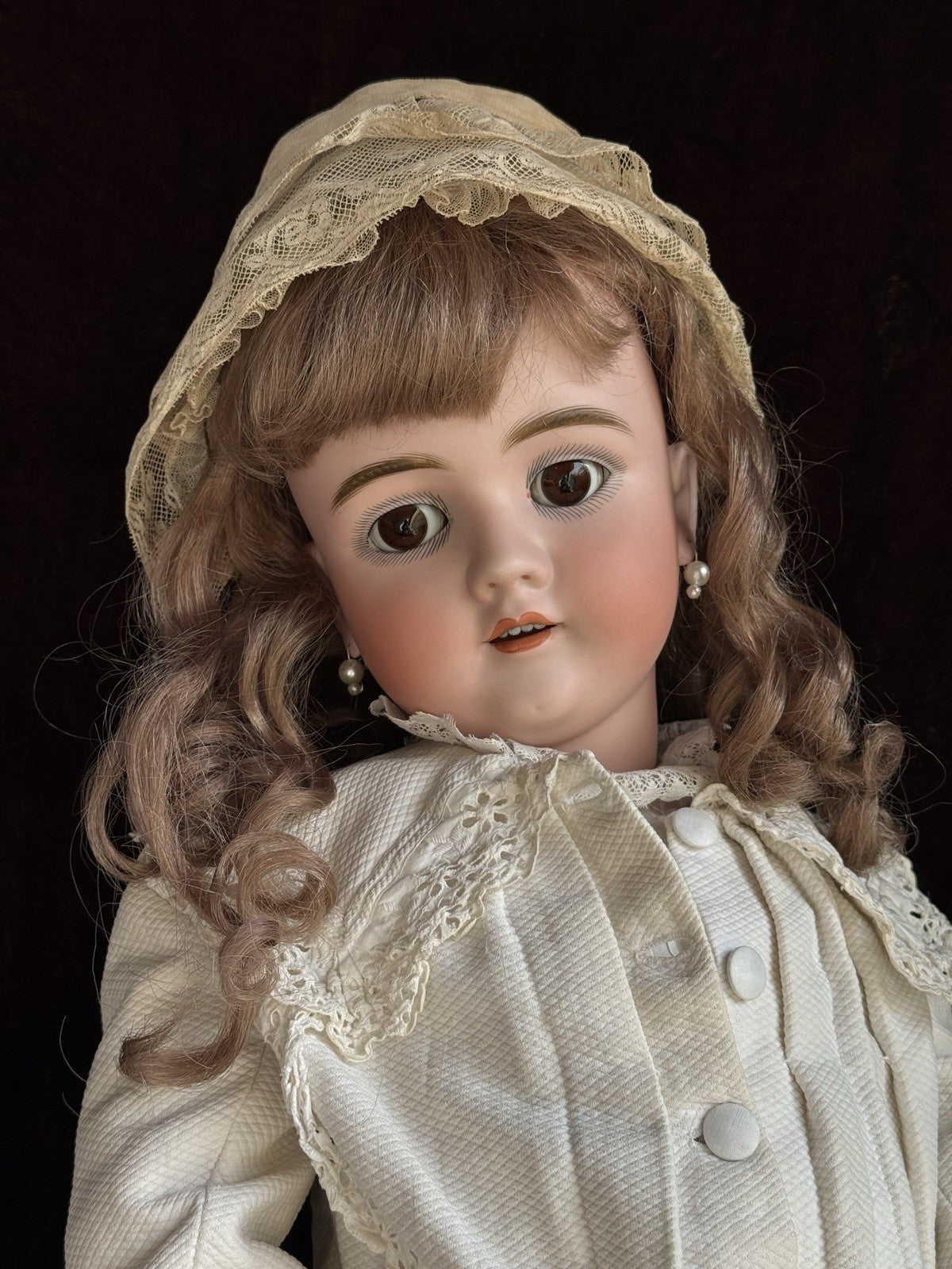 Large Antique German 30” Walkure Doll Bisque Head Composition Body
