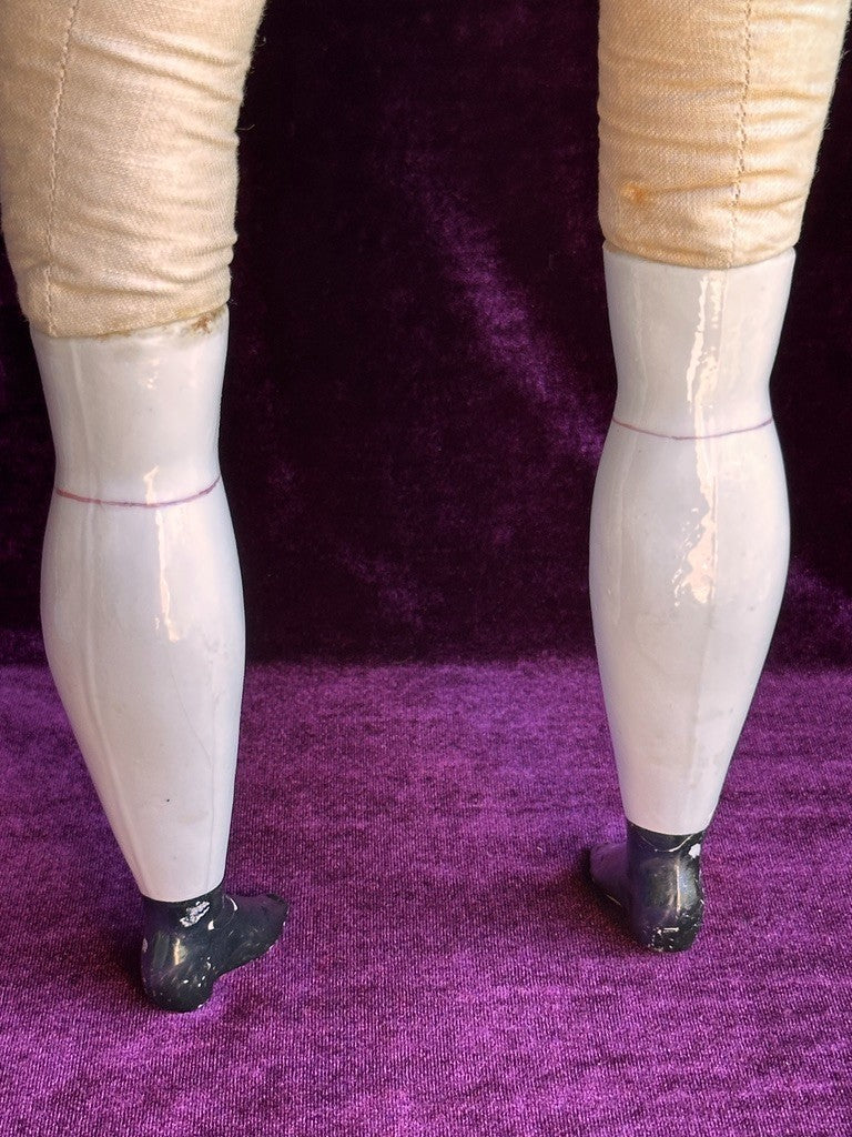 Large Antique German 23" Greiner Style Exposed Ears China Head Doll