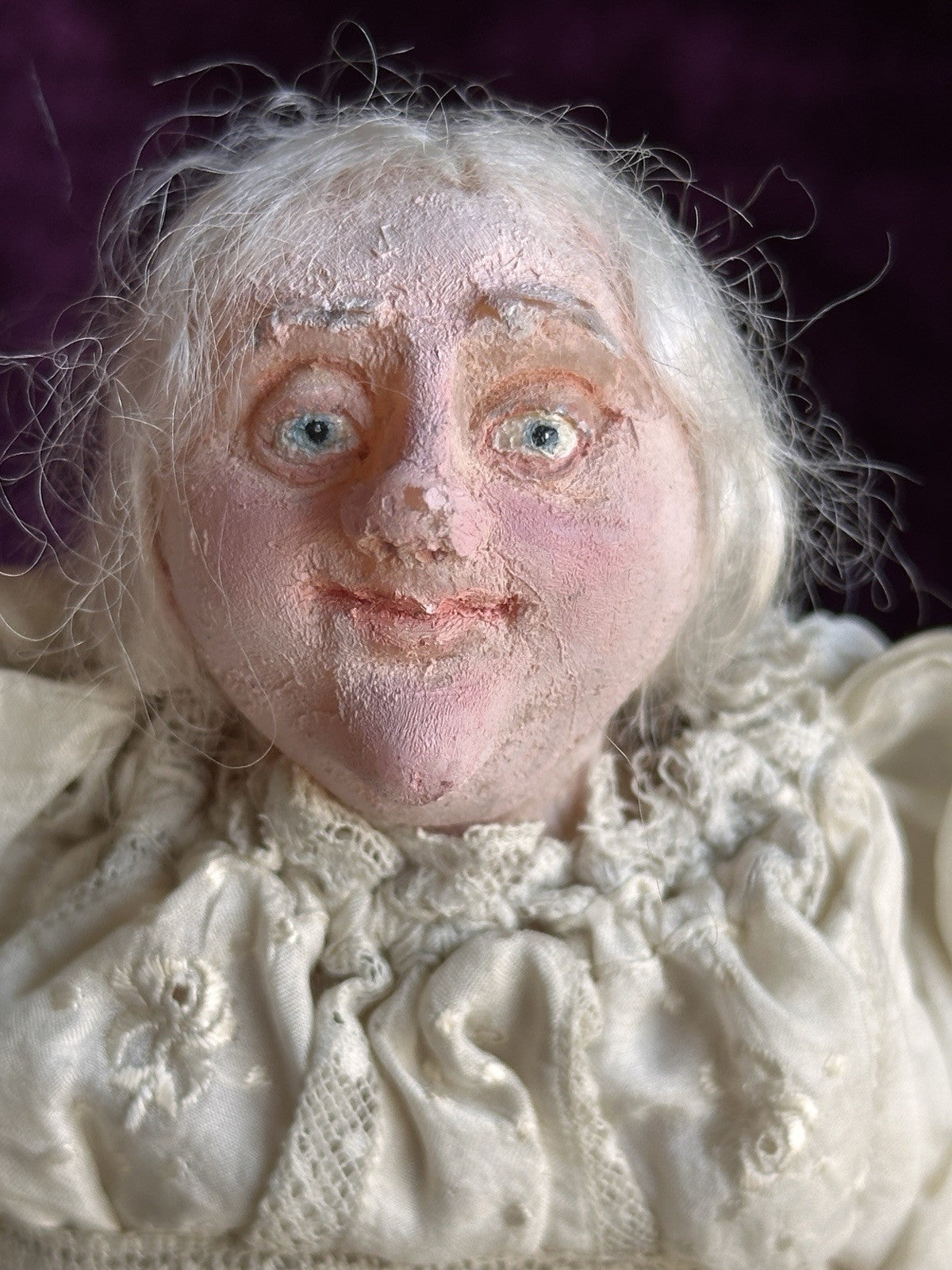 Vintage 10.5” OOAK NIADA Artist Muriel Bruyere (?) Clay Character Portrait Doll