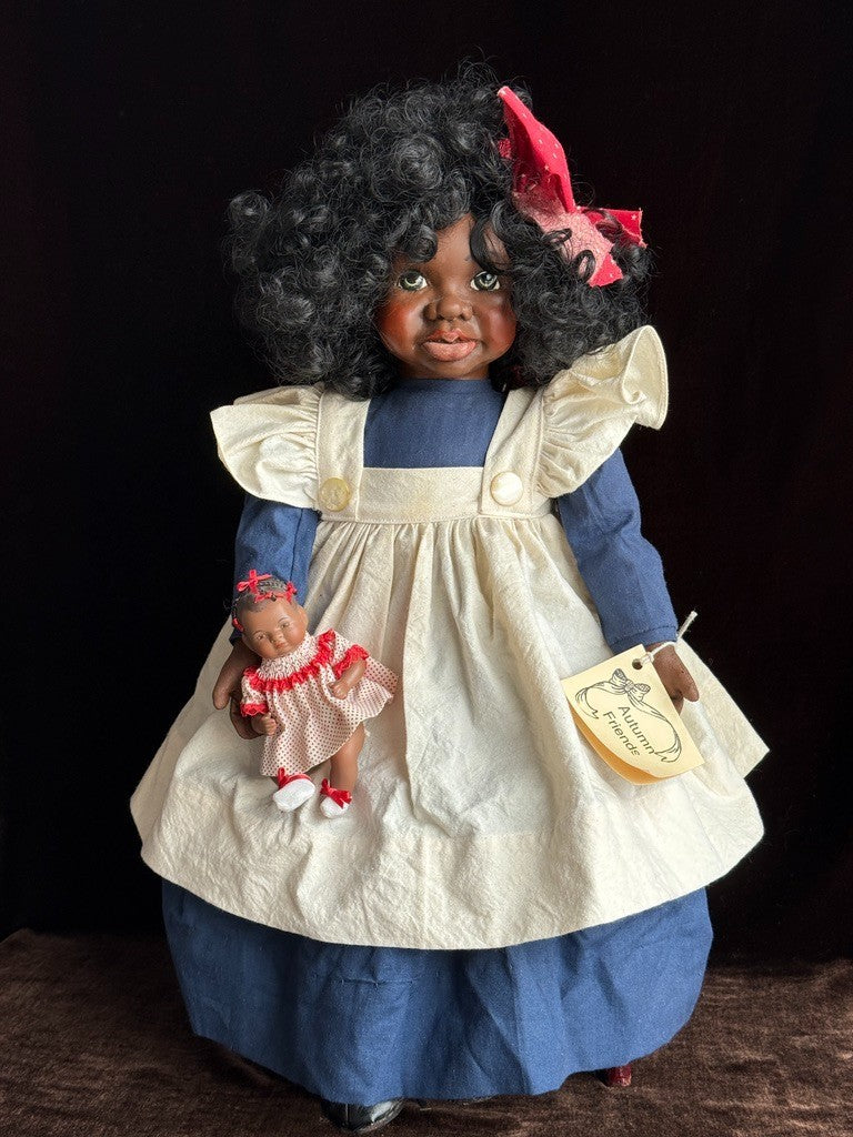 Vintage 22” Janie Bennett Janada Autumn Friends African American Girl Doll