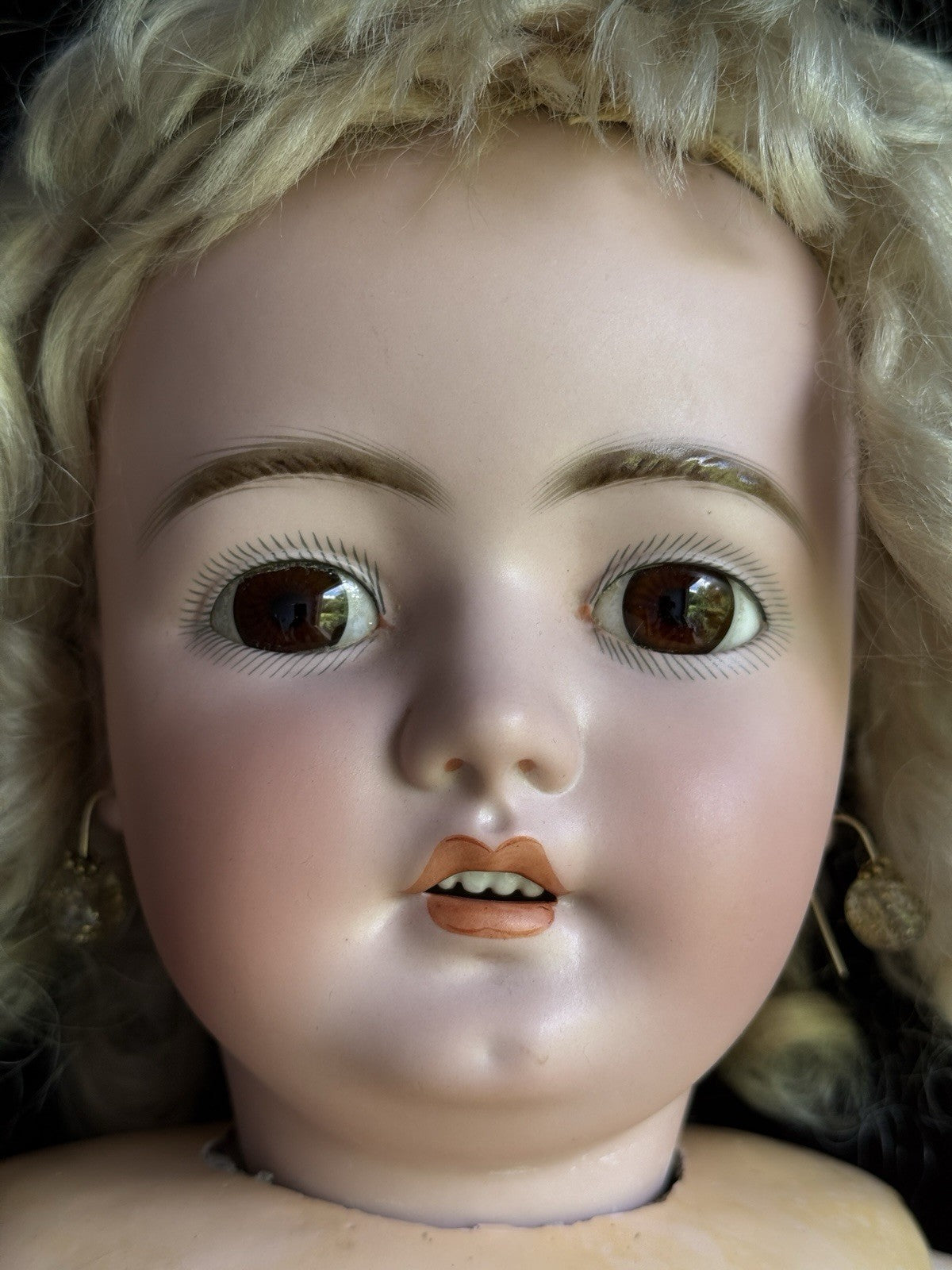 Large Antique German 31” Simon Halbig Dep 1079 Bisque Head Doll