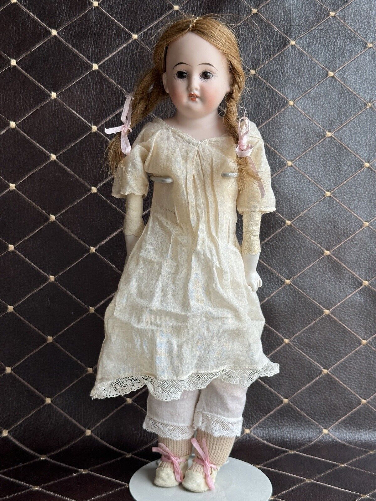 Antique German 14.5” Cuno & Otto Dressel COD 93 DEP Bisque Shoulder Head Doll
