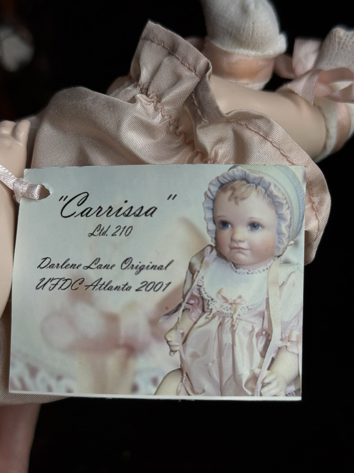 Collectible UFDC Artist Darlene Lane Porcelain/Composition 10.5” Carrissa Doll