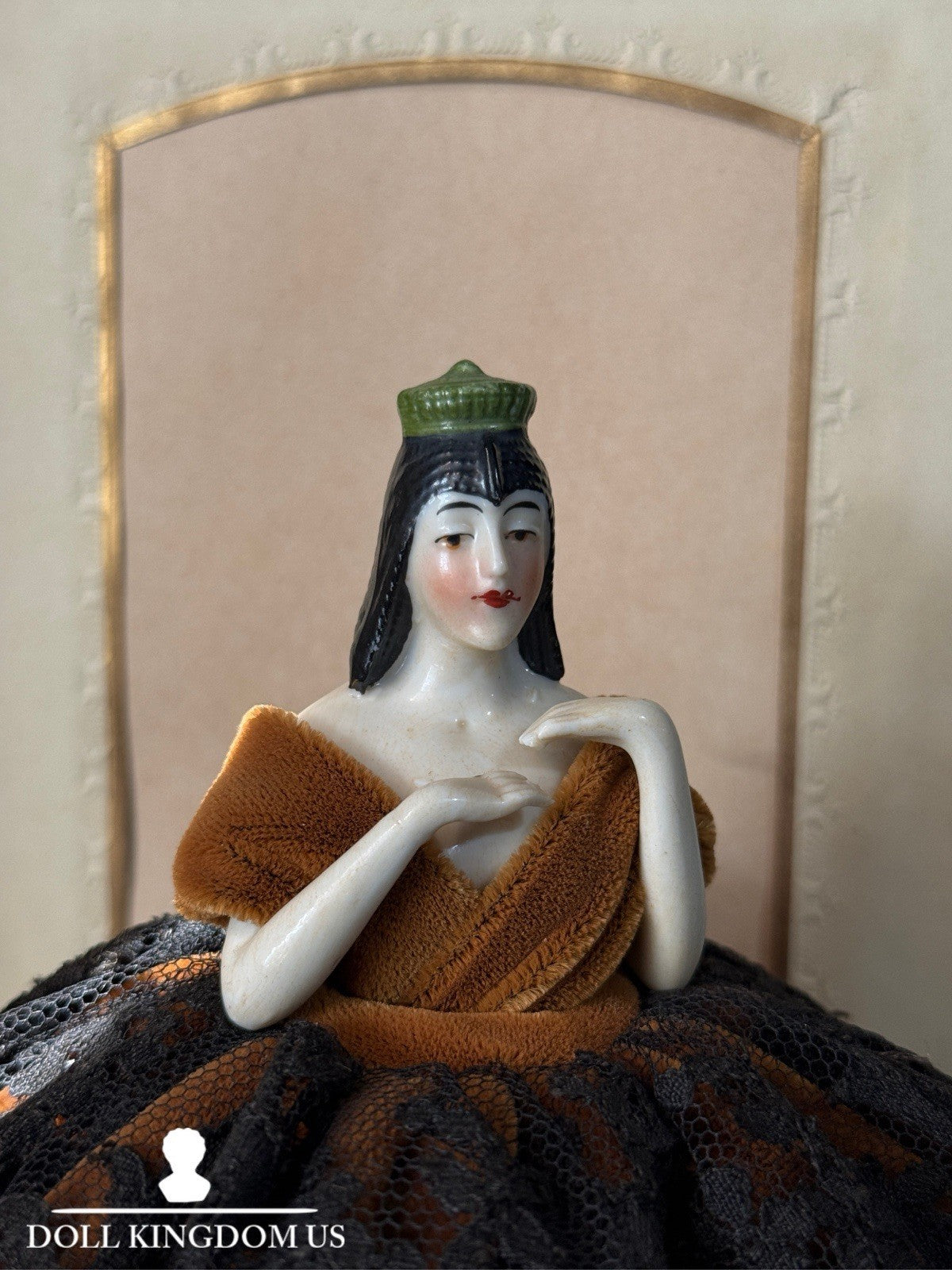 Rare Antique German Art Deco Pin Cushion Half 6 1/2” Doll