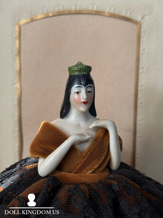 Rare Antique German Art Deco Pin Cushion Half 6 1/2” Doll