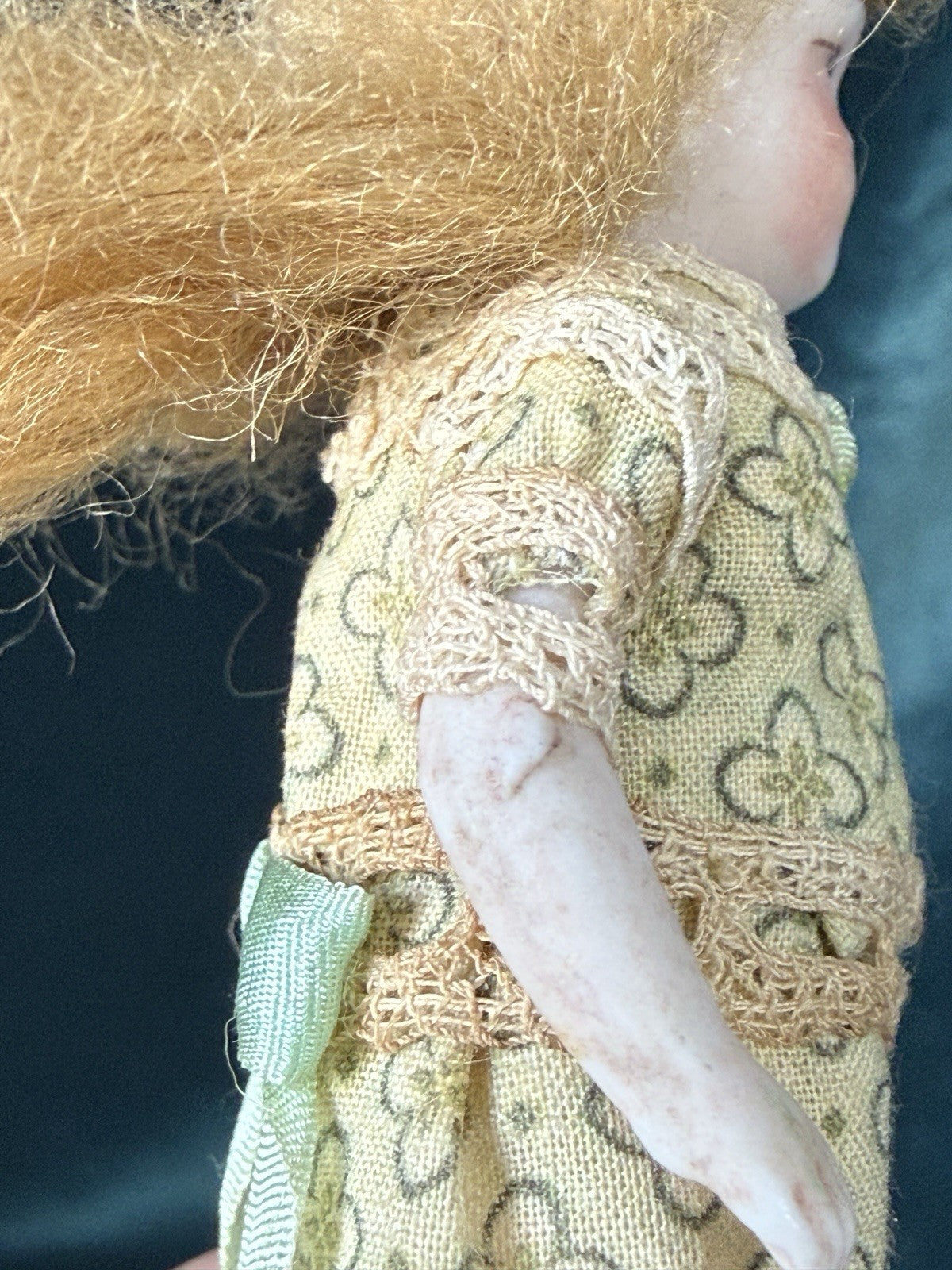 Antique German (?) 3.5” All Bisque Mignonette Dollhouse Doll