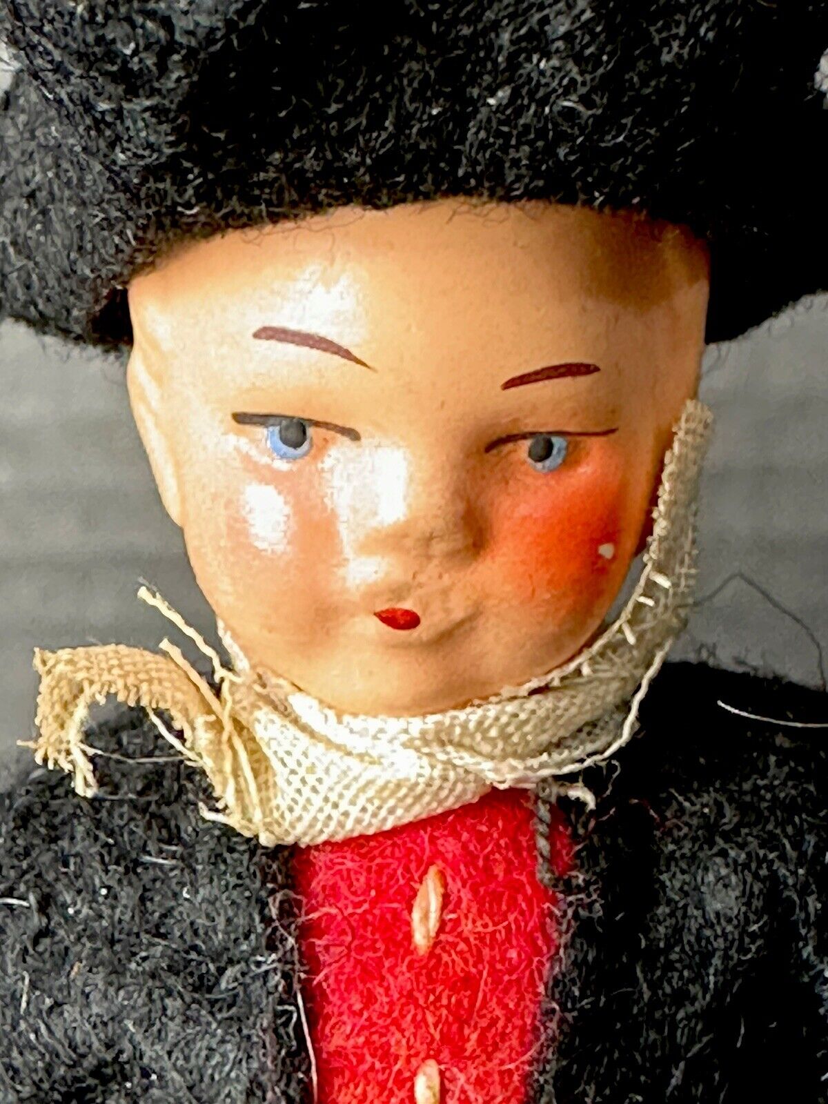 Pair of Antique German Hertwig  Miniature Dollhouse Boy and Girl 3 1/2” Dolls