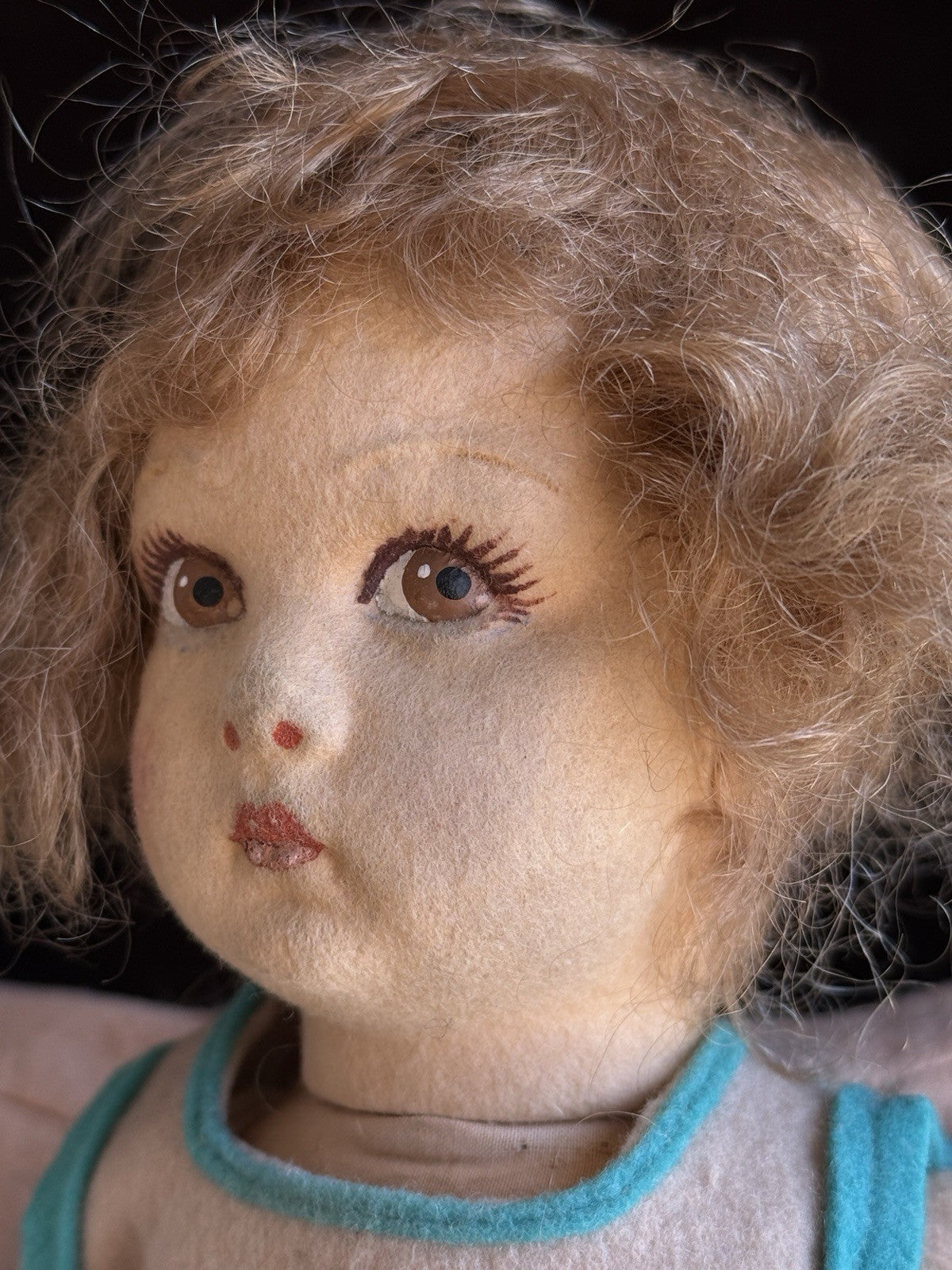 Vintage Italian 12” Lenci 111 Felt Cloth Character Doll