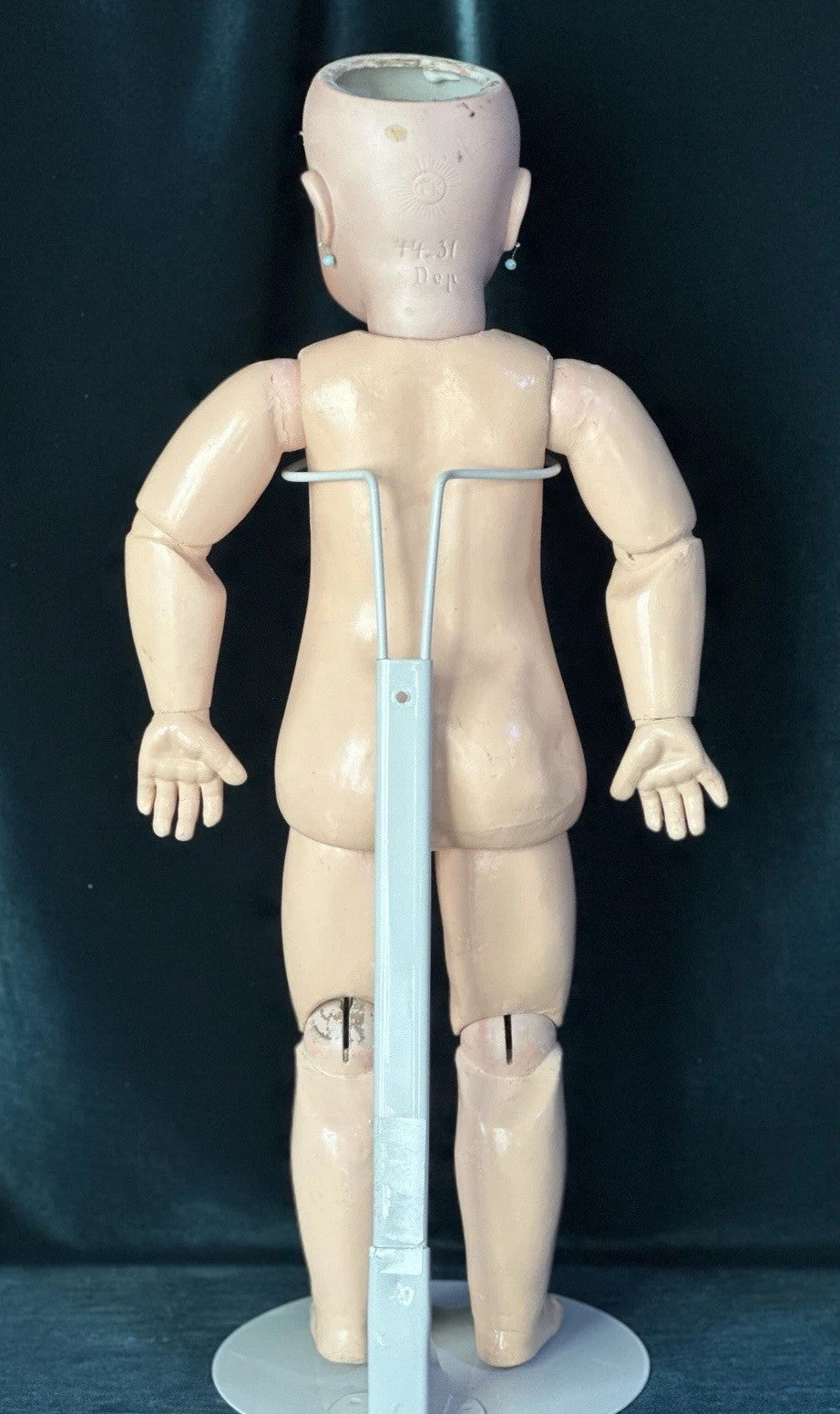 Antique German 23” Gebruder Kuhnlenz 44.31 DEP Bisque Head Doll