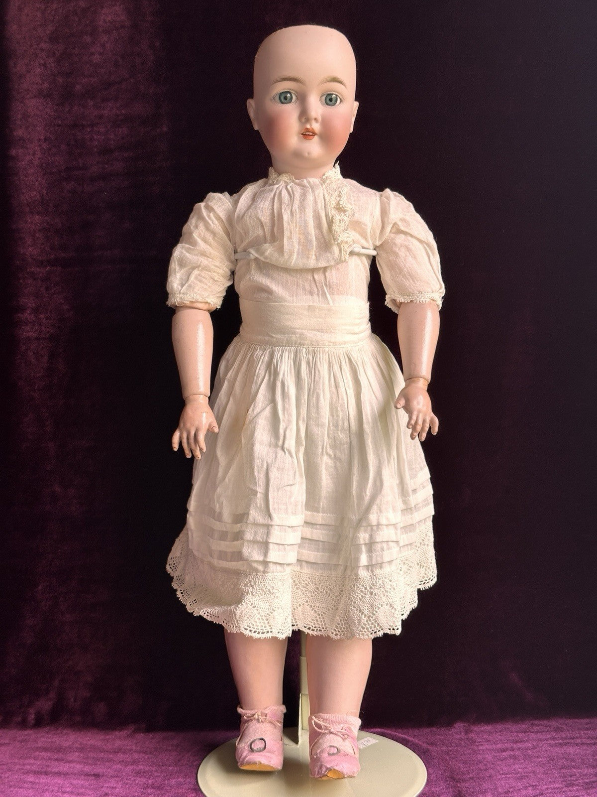 Antique German 25” Queen Louise Doll Bisque Head Composition Body