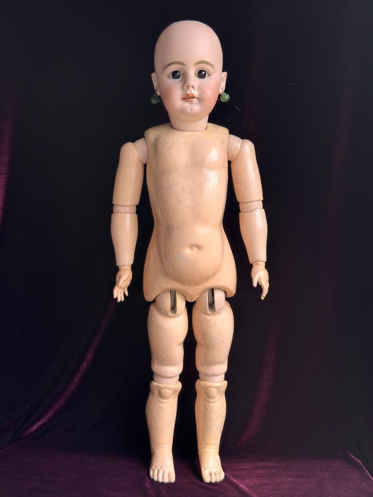 Large Antique German 28” Simon Halbig 949 Bisque Head Open Mouth Doll