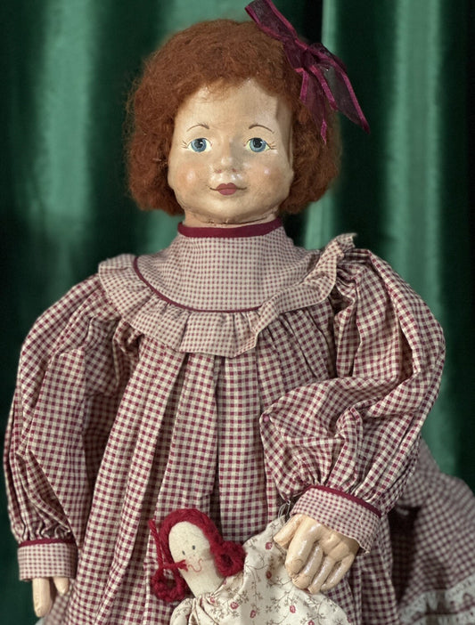 Artist 25” Doll Handmade Oil Painting Over Cloth/Fabric