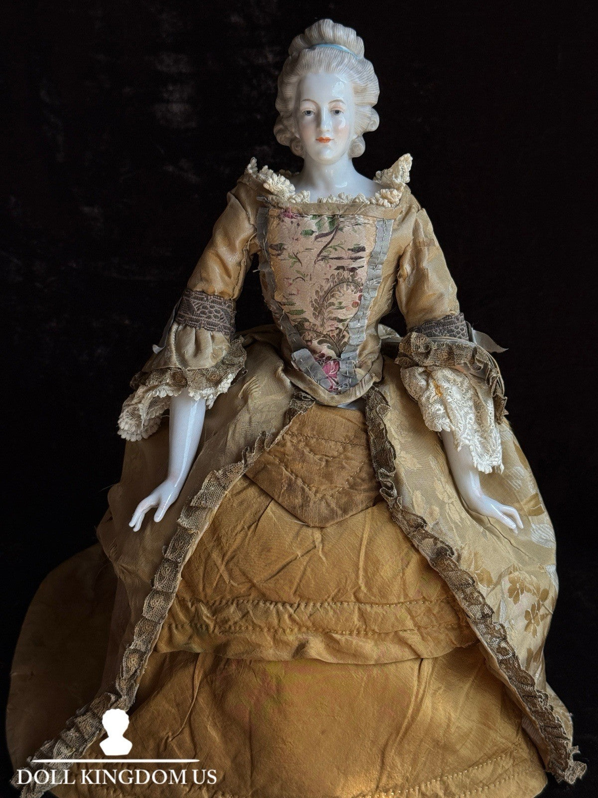 Rare Antique German 14” Kister Lady Fashion Porcelain China Head Doll