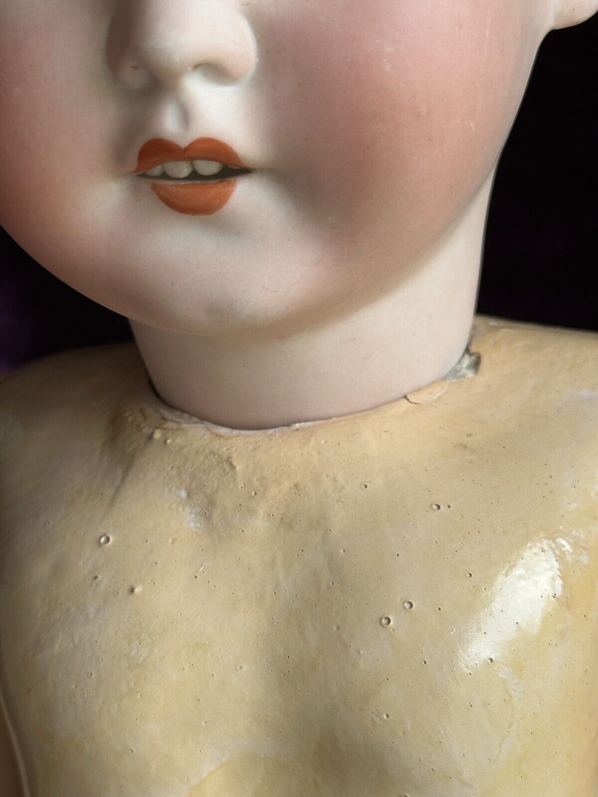 Antique German 24” Queen Louise Bisque Head Doll