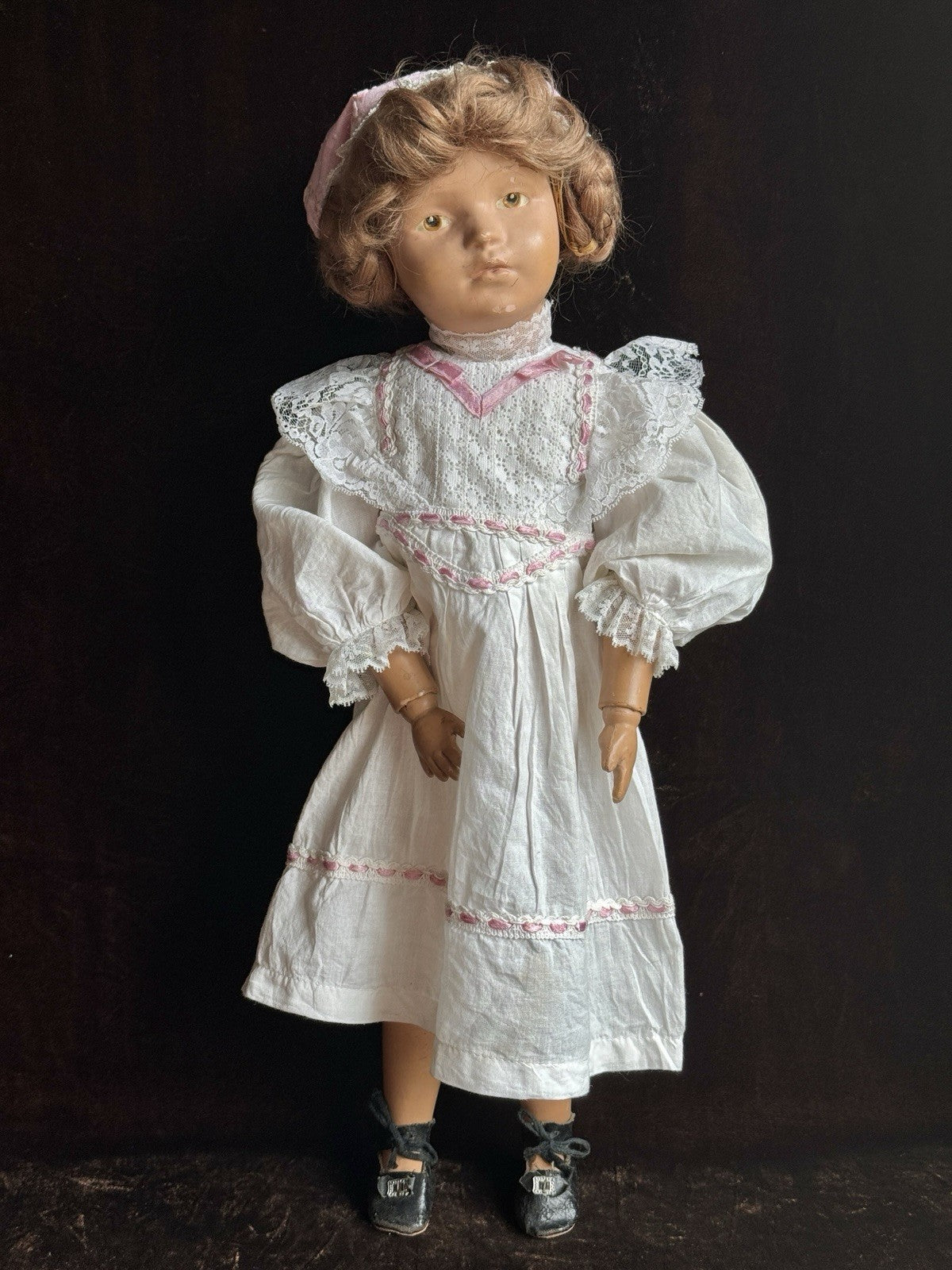 Large Antique American 21” Schoenhut 308 Series Wooden Girl Doll