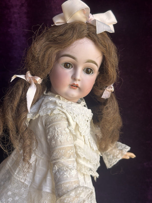 Antique German 18.5” Kestner 129 Bisque Head Composition Body Doll