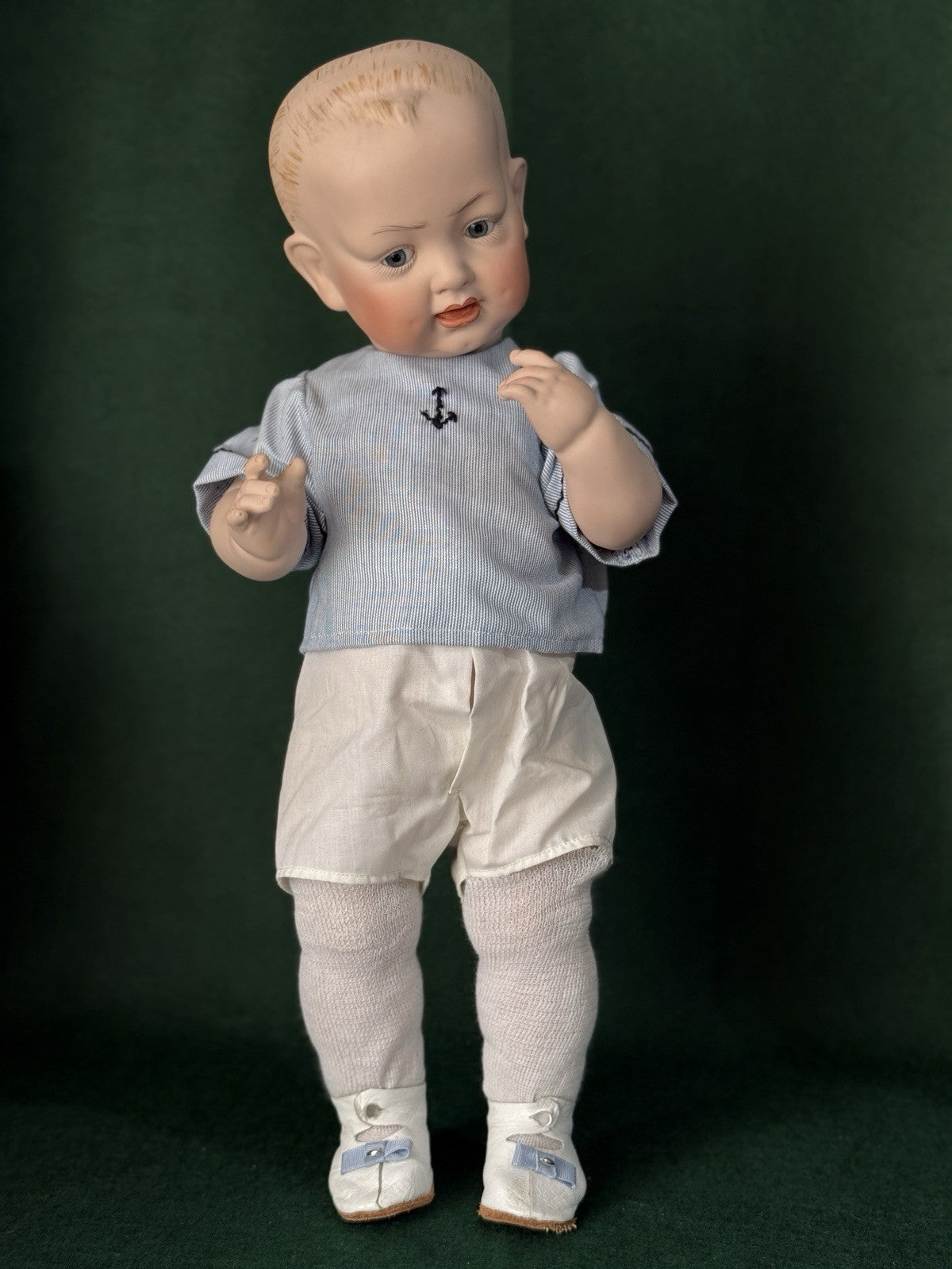 Porcelain Reproduction of Antique German Kestner Baby Boy 19” Doll