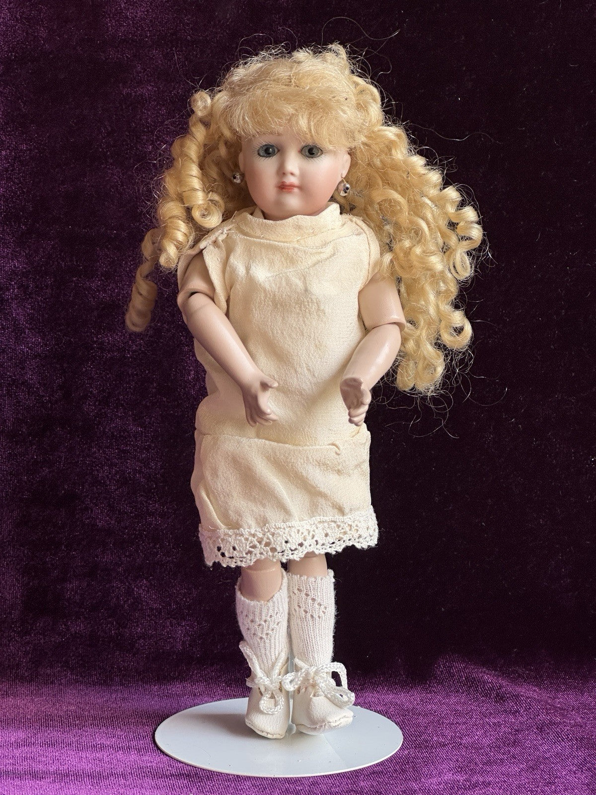 Porcelain Compo Petite 8” Reproduction of Antique French Andre Thuillier Doll