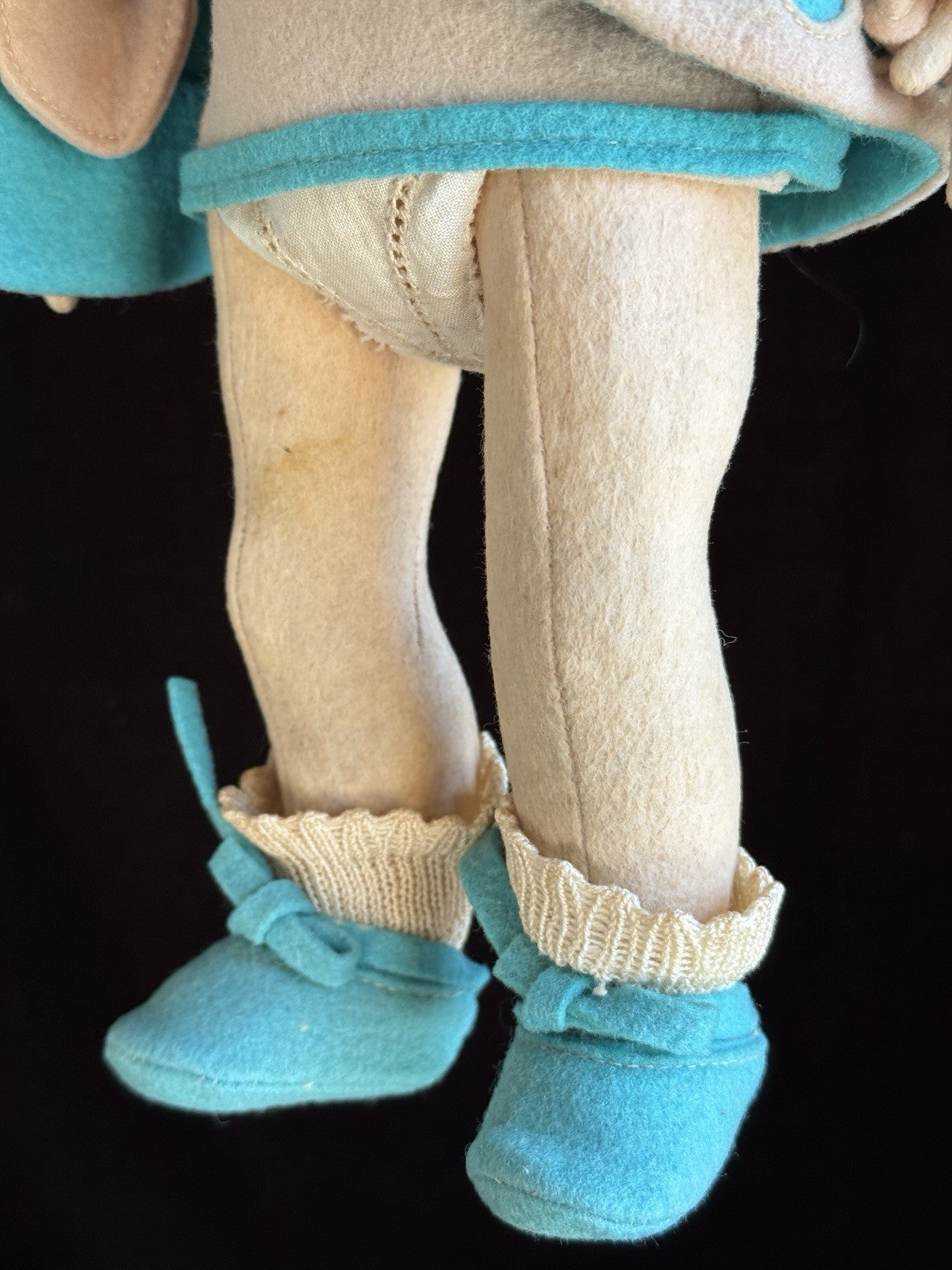 Vintage Italian 12” Lenci 111 Felt Cloth Character Doll