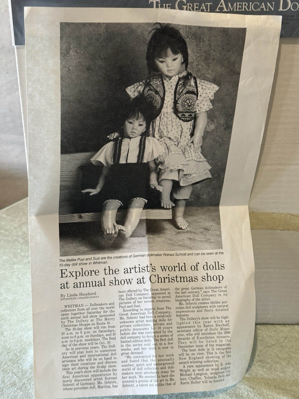 Rotraut Schrott Native American Indian 23” Vinyl Doll Puyi GADCO art print/box