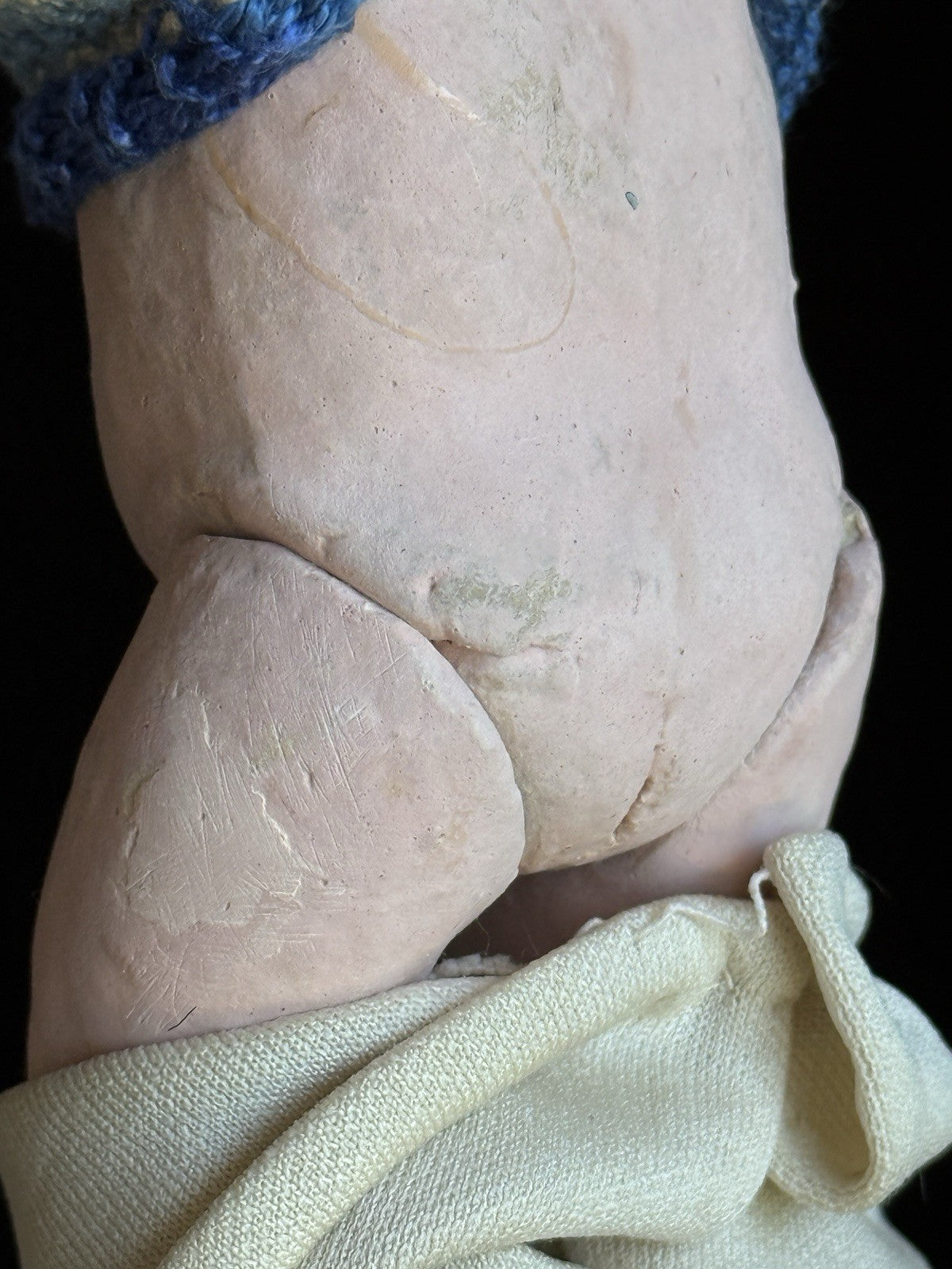 Antique German 8” Gebruder Heubach Bisque Head Character Baby Boy Doll